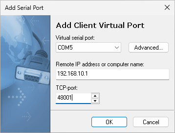 Add Virtual Serial Port