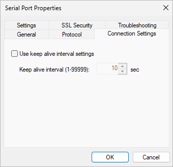 Serial Port Redirector - Connection Settings