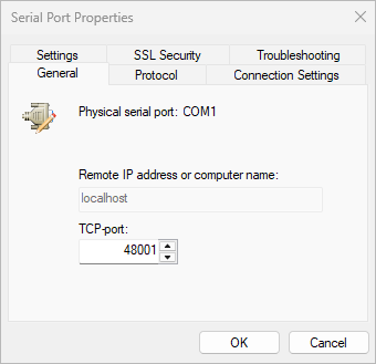 Serial Port Redirector - General Settings