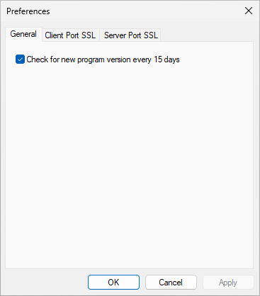 Serial Port Redirector - General Preferences