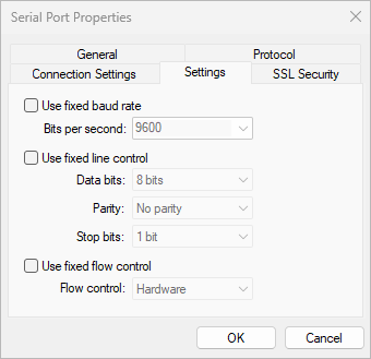 Serial Port Redirector - Fixed Port Settings