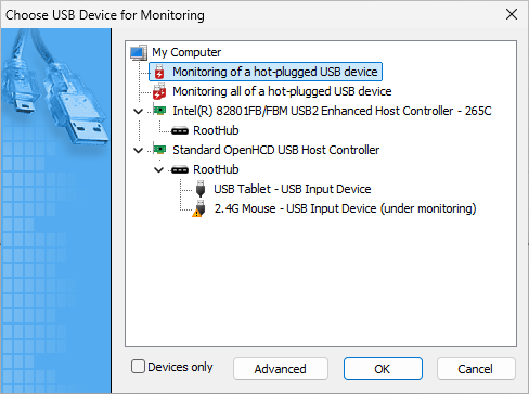 Choosing USB Device Manually