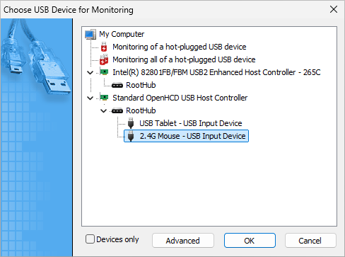 Choosing USB Device Manually