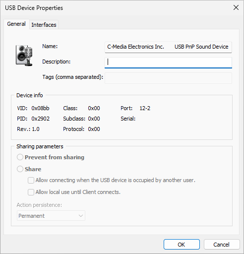 USB Device Properties