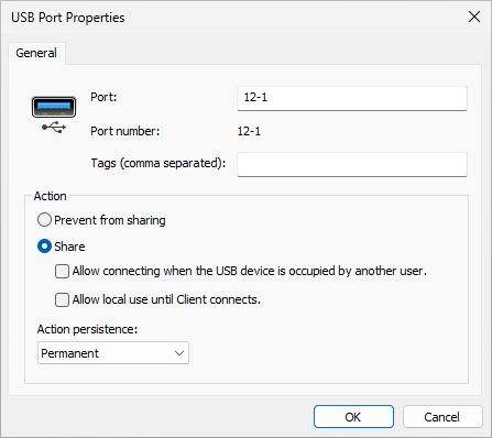 USB Port Properties