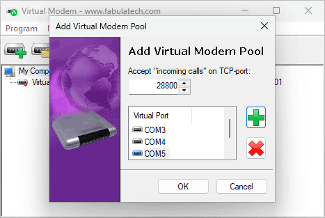 Adding Virtual Modem
